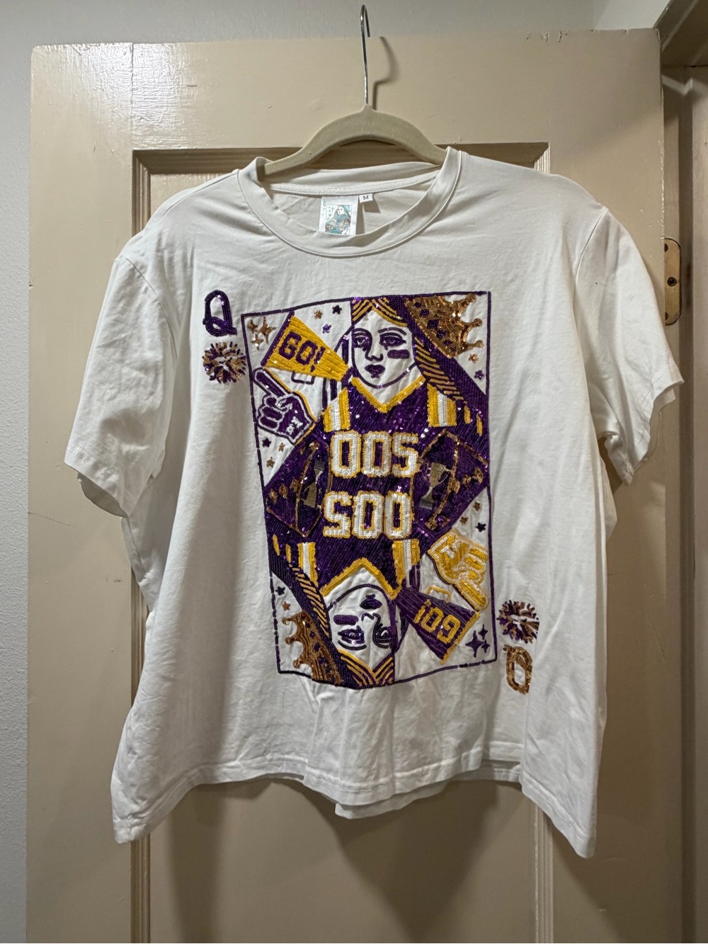 Queen of Sparkles LSU face card t-shirt